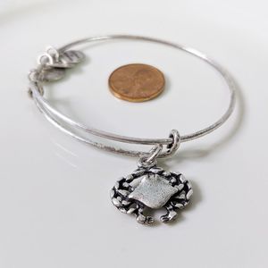 Alex and Ani Silver Crab Charm Bracelet